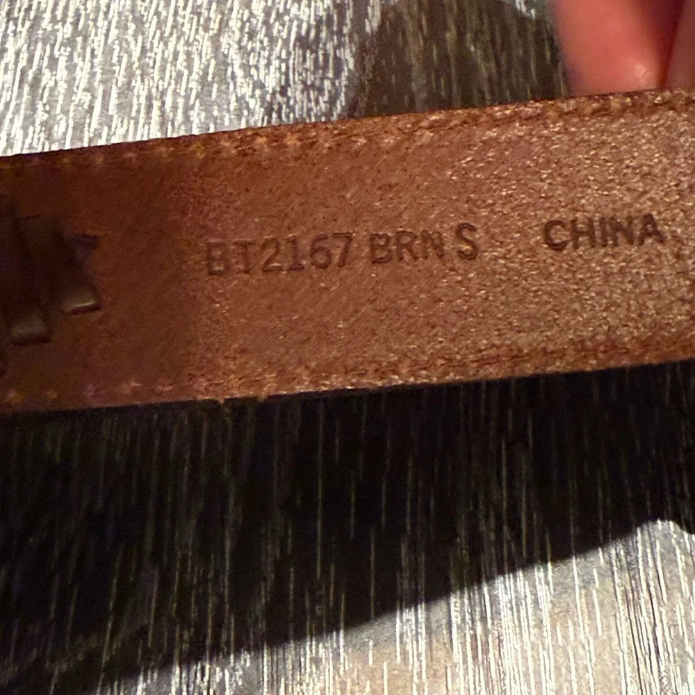 Vintage Fossil Brown Leather Southwest Silver Concho Cowgirl Boho Belt Sz M 33”